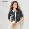 Women's Soluble Wool Blend Short Sleeve Knit Polo Shirt