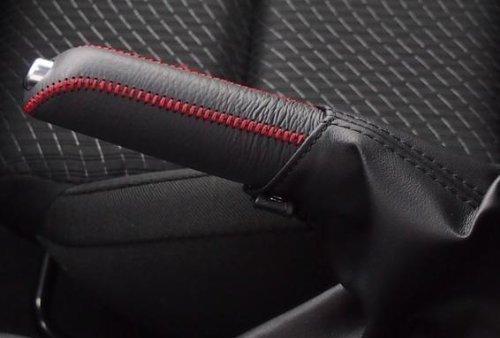 MAZDA Mazda CX-5 Handbrake Cover [Black Red Stitching] Premium Genuine Leather Handmade