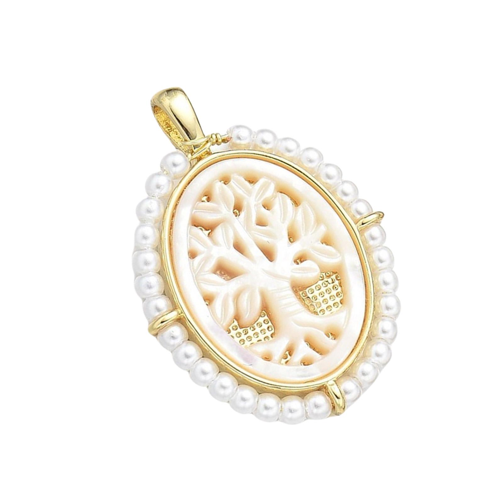 

Уникальное ожерелье с подвеской в виде Девы Марии с перламутровыми раковинами и микроинкрустацией для повседневной носки, стильные наряды F