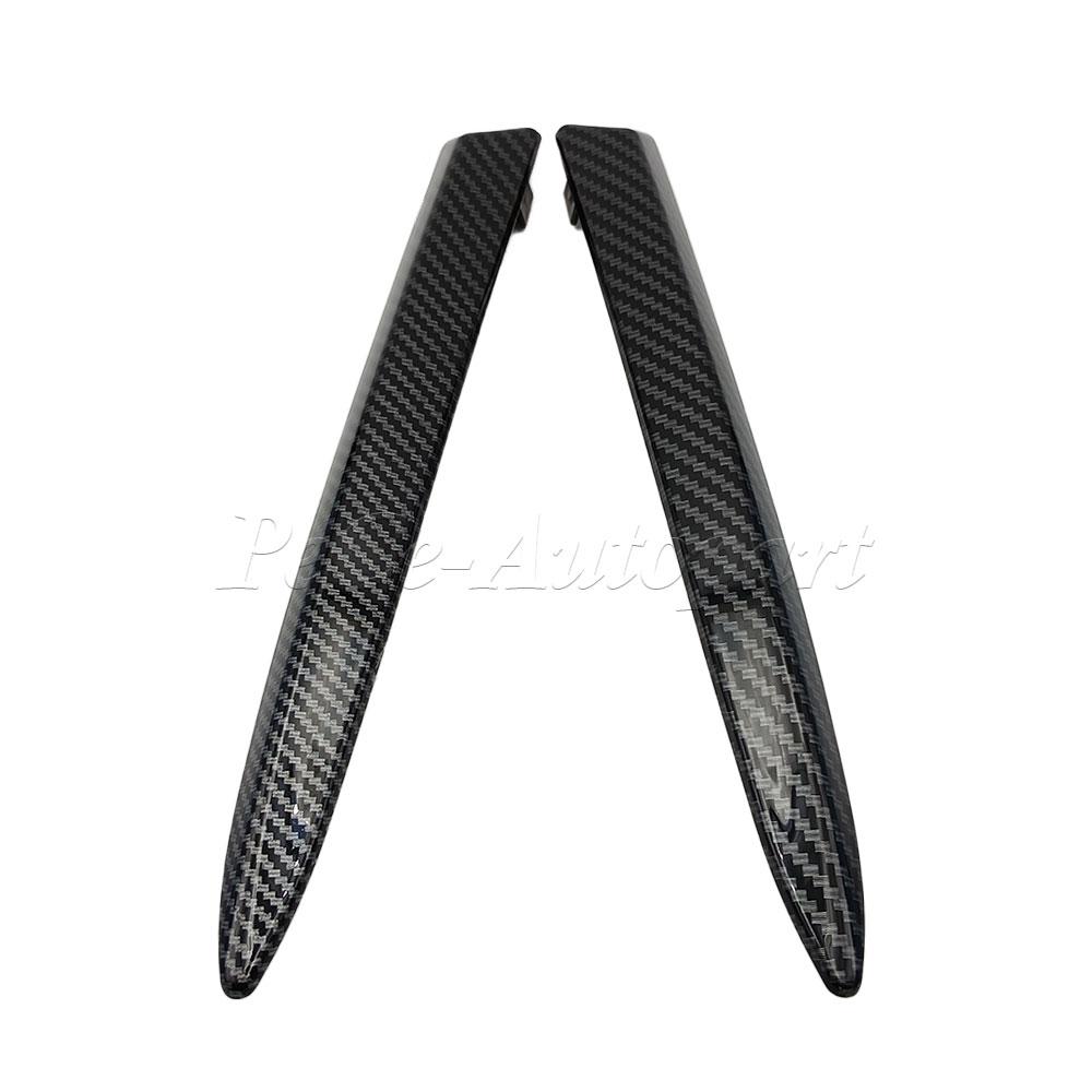 735455041 735455042 Car Front Bumper Upper Molding Chrome Carbon Trim Replacement for FIAT 500 2007‑2015 Car Exterior Parts