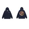 Mens Hooded Zip-Up Fleece-Lined Sweatshirt With Letter Print Casual Oversized Pullover Winter Jacket