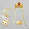 Egyptian Costume Accessories Includes Snake Egyptian Headpiece with Tassels Beads Wrist Bracelet Cuff Snake Arm Cuff