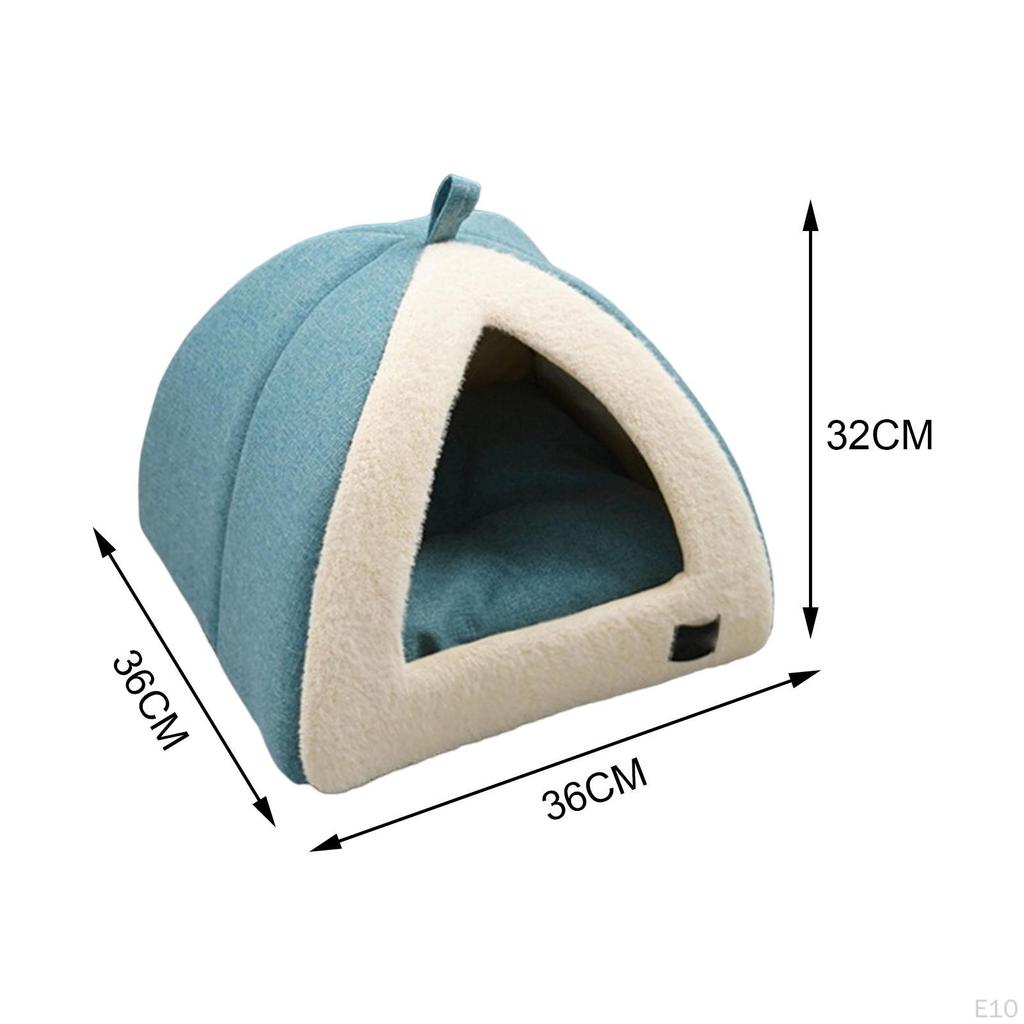 Cat House - Indoor Bed with Removable Cushion Pet Tent for Puppy, Rabbits, Hedgehogs, and Other