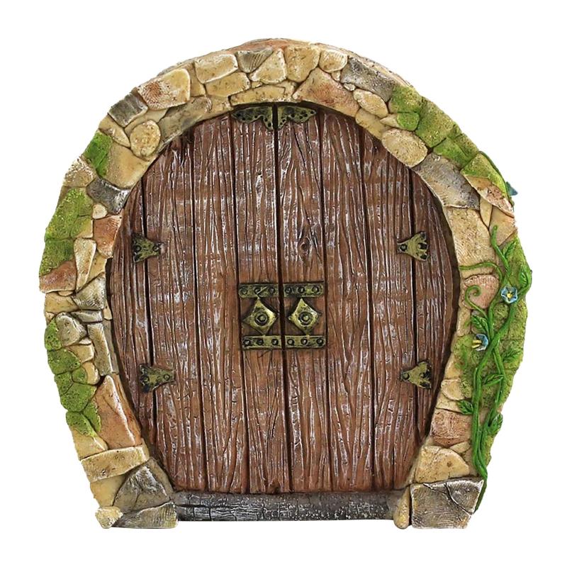 Elf Fairy Door Miniature Garden House Decor Tree Doors Miniature Yard Art Wooden Sculptures Mini Home Garden Doors Ornaments