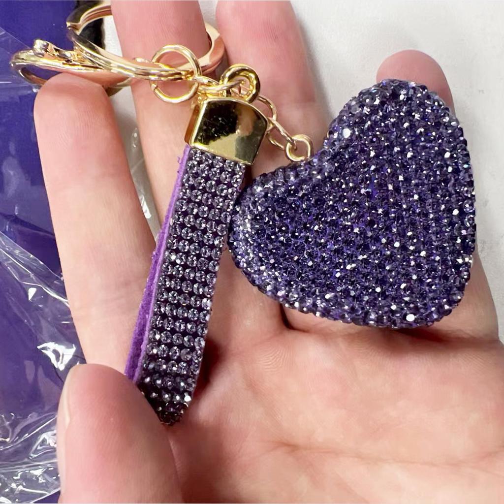 Diamant Herz Schlüsselanhänger mit Quaste - Modischer aufklappbarer Anhänger Schlüsselring