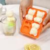4 Grid 3D Little Teddy Bear Shape Ice Cube Silicone Mold Little Bear Ice Block Mold Household Ice Cream Ice Box Ice Mold