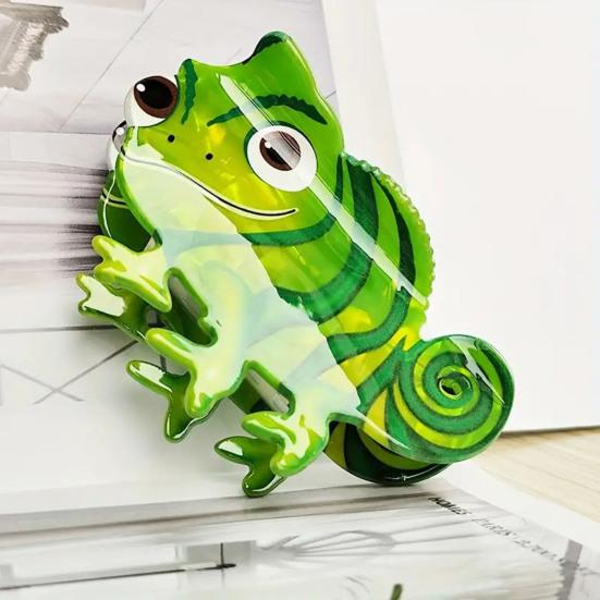 Acrylic Hair Claw Lizard Shaped Fade-Resistant Back Head Hair Clip Anti-slip Design Lightweight Comfortable Hair Claw