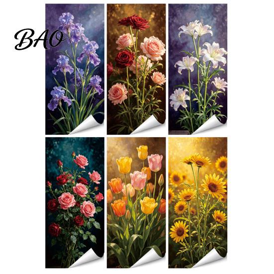 Mülleimer Aufkleber Wasserdichte Blumen Aufkleber Florale Aufkleber, Selbst?Klebende Mülltonnen-Aufkleber, Vintage-Muster-Dekor für Outdoor-Aufbewahrungsboxen