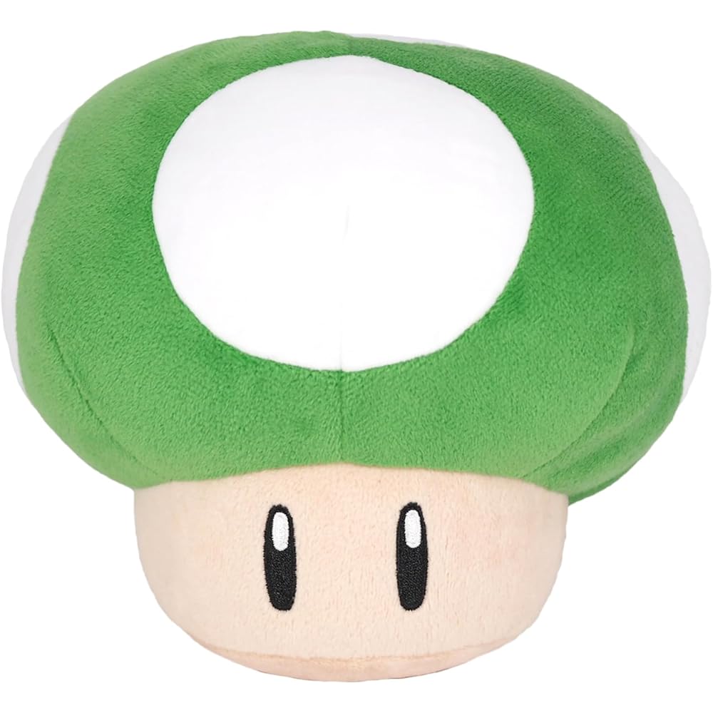 Sanei Boeki Super Mario All Star Collection 1UP Mushroom Plush Toy 18.5x16.5x15.5cm
