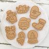 8 Christmas Cutters 3D Fondant Stampers For DIY Baking Decoration