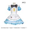 In Alice Wonderland Maid Dress Set Cosplay Costume Playing Card Pattern Fan Girl
