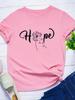 Dandelion Hope Letter Print WoUnisex T Shirt Short Sleeve O Neck Loose WoUnisex Tshirt Ladies Tee Shirt Tops Clothes Camisetas Mujer