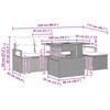 Garden Dining Set with Cushions 6 Pcs Grey and Navy Blue
