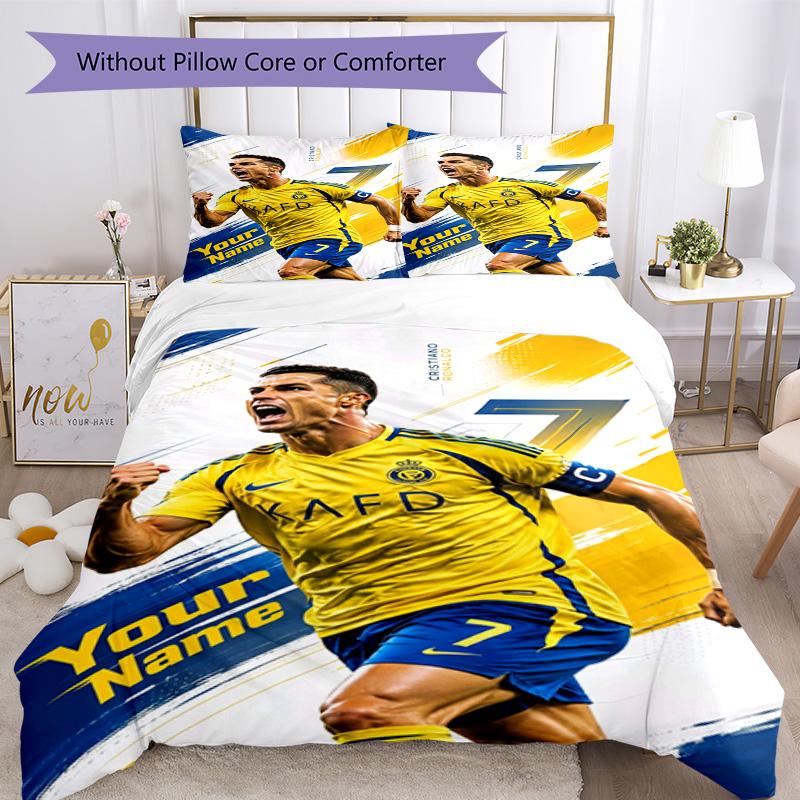 Cristiano Ronaldo Customized Name Bed Linens Perfect for Living Rooms Wrinkle Resistant Home Decor Wedding Party GiftLuxury Gift for Birthday,