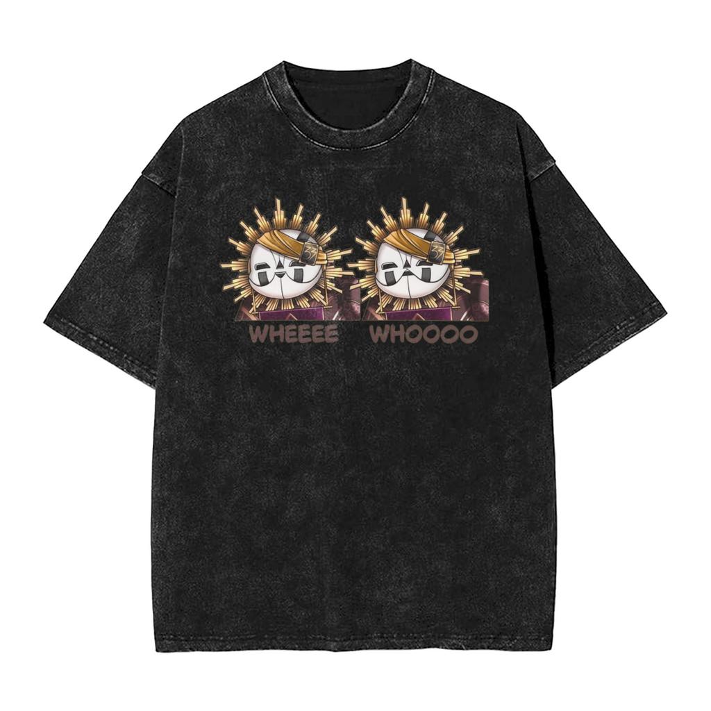 Vintage Washed T Shirt Clair Obscur Expedition 33 Game Simple T-Shirts  Fashion Tee Shirt for Male Summer Clothing