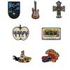 7Styles Hip Hop Gun Roses Theme Enamel Brooches Skull Cross Guitar Tape Shaped Music Pins