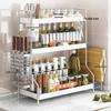 Cream Style 3-Tier Stainless Steel Kitchen Spice Rack