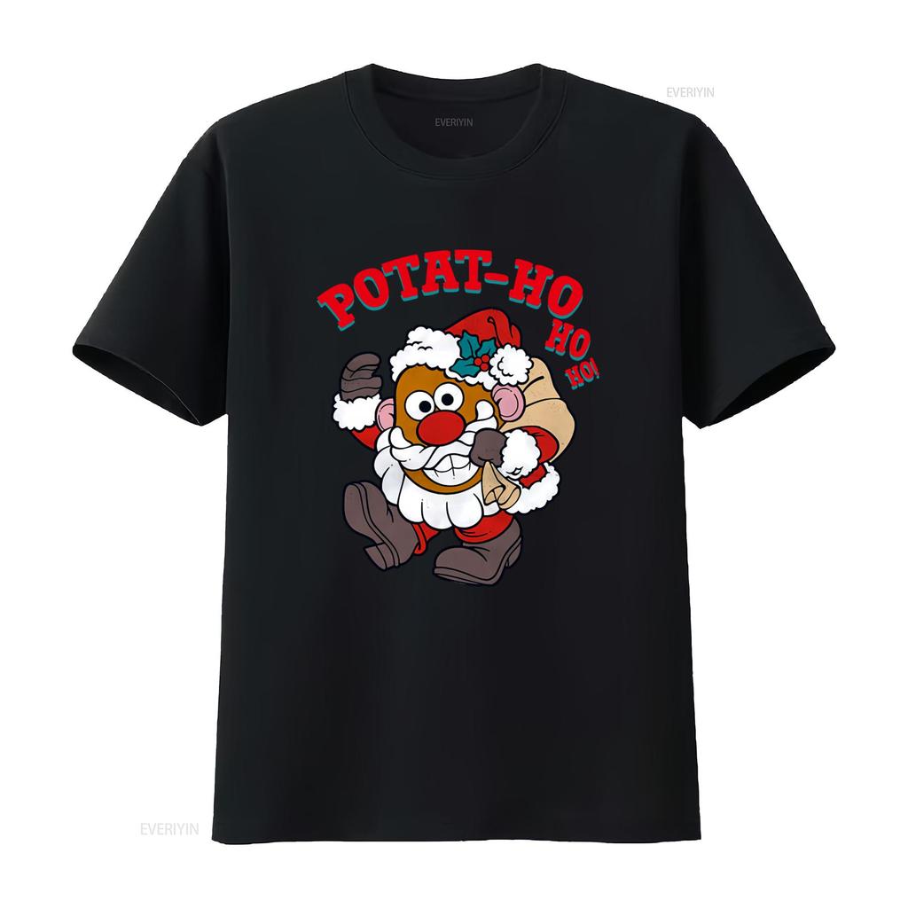 Funny Christmas Youth Potat Ho Mr Potato Head T Shirt Vintage Washed Homme Slightly Breathable Designer Clothes Graphic