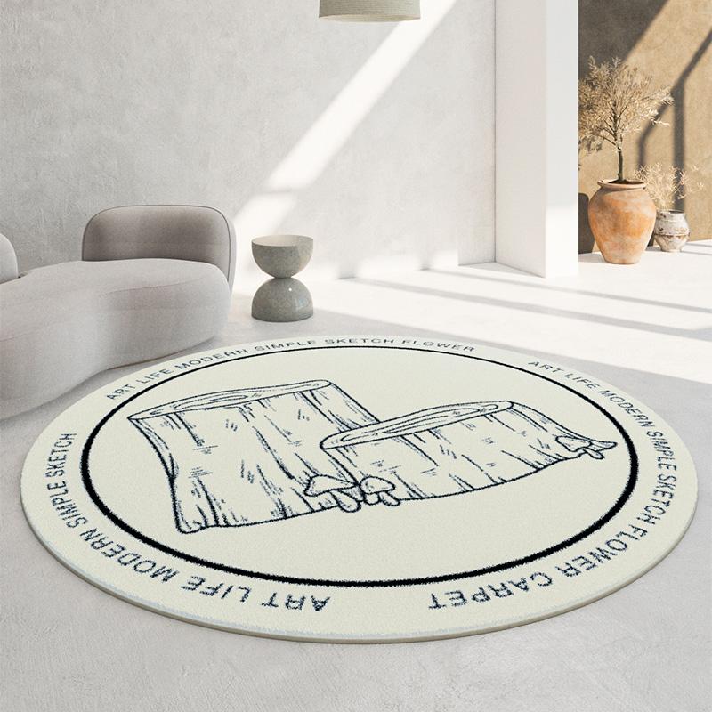 Soft Round Imitation Cashmere Carpets Modern Decoration Living Room Sofas Rugs Simple Home Bedroom Carpet Large Area Lounge Rug