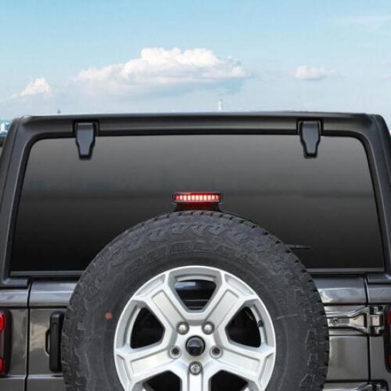 For 2018- Jeep Wrangler JL Gloss Black Rear Roof Brake Light Lamp Trim Cover