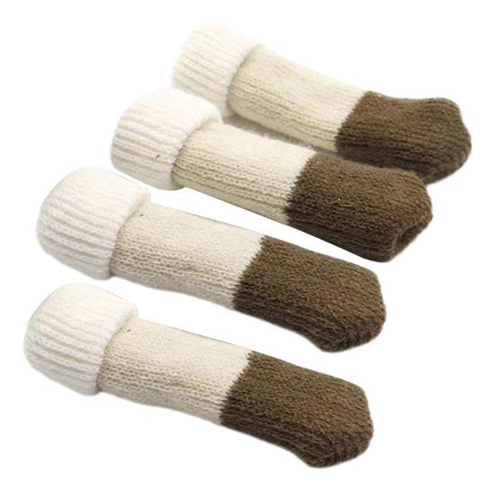4 Pcs Knitted Chair Leg Covers Elastic Furniture Leg Protectors Non Slip Table Feet Covers Chair Leg Booties for Floor Protection Reduce Friction