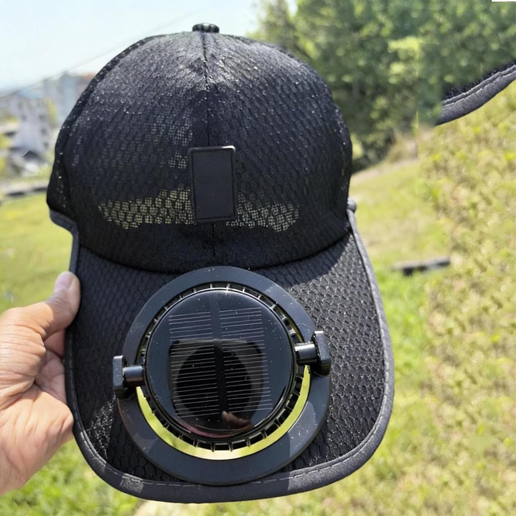 Breathable Sunhat with Solar Fan Sun Block Baseball Hat with Solar Fan USB Charging Fan Outdoor Sunhats Sunscreen Sunshade Hats