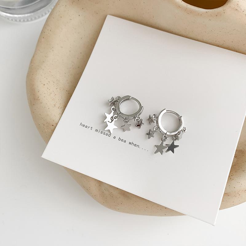 

Модные и минималистичные серьги-подвески в виде звезд, подходящие для мужчин и женщин, креативные и крутые, серебристого цвета, повседневные ювелирные изделия, подарки серебряный