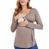 New 2022 V-Neck Long-Sleeve Solid Color Breastfeeding Maternity Wear for Europe and America.