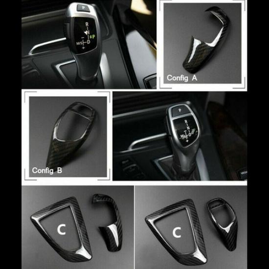 Pure Carbon Fiber Car Center Gear Shift Knob Panel Sticker For BMW 3 F30 LHD
