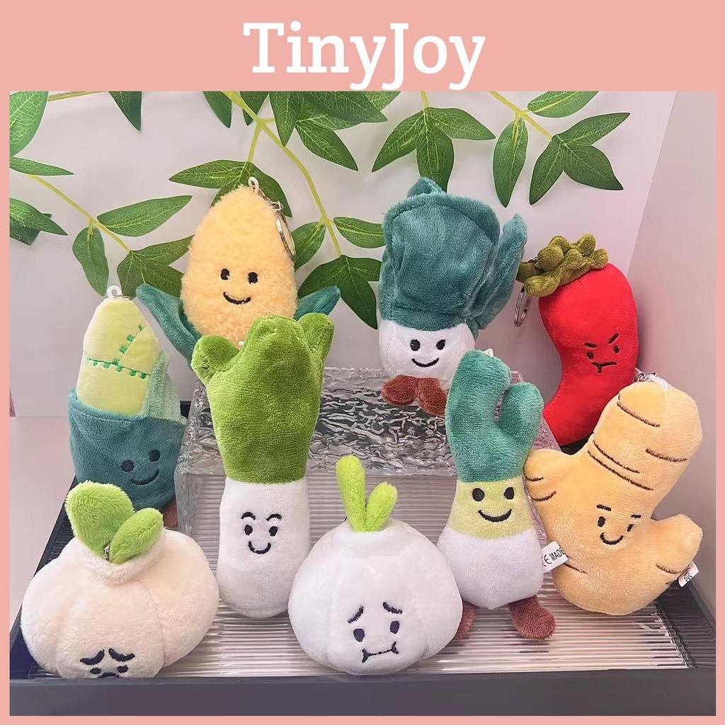 Soft Cute And Plush Vegetable Keychain Toys Including Garlic Onion Chili And Corn Characters