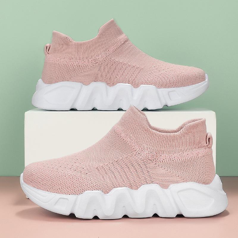

Children s four-season sports shoes Girls fashion personality one-pedal children s boys socks shoes platform casual shoes 28-38 (whole hand starting 11 pairs) рожевий