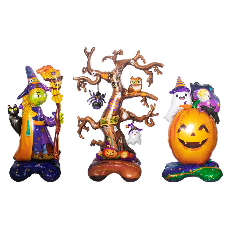 Halloween Pumpkin Ghost Tree Spider Foil Balloons for Outdoor Indoor Yard Halloween Party Kid Inflatable Toy Home Decor Supplies