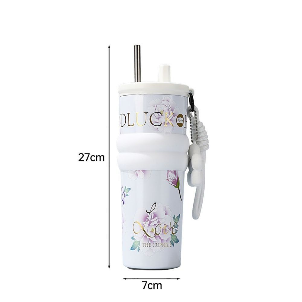 710ML Vacuum Cup Insulation Or Cooling High-Capacity Insulated Cup With Lifting Rope Stainless Steel Thermal Water Bottle