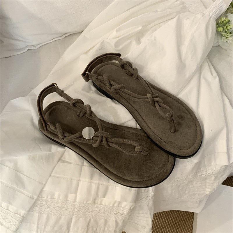 

Flat toe sandals women s fashion high-end woven beach shoes 40 серый