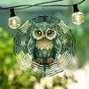 Laser Cut Metal Owl Wind Chime with 360 Degree Rotating Holographic Design Weather Resistant Outdoor Indoor Hanging Decor No Electricity Needed