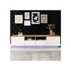 LED Dwarf Panel, Industrial TV Table, Modern TV Stand, 80-Inch TV Furniture, TV Furniture, White