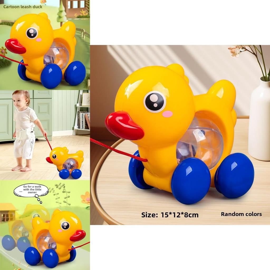 Plastic Educational Play Car With Rope Connected Duck For Kids Ages 1 To 3
