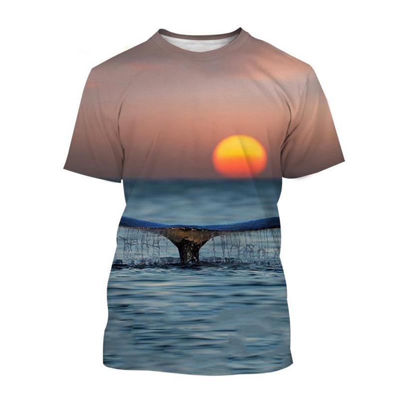 Summer Sea Fish Whale 3d Printed T-shirt Street Men's Fashion Harajuku Casual O-neck T-shirt T-shirt Top Clothing