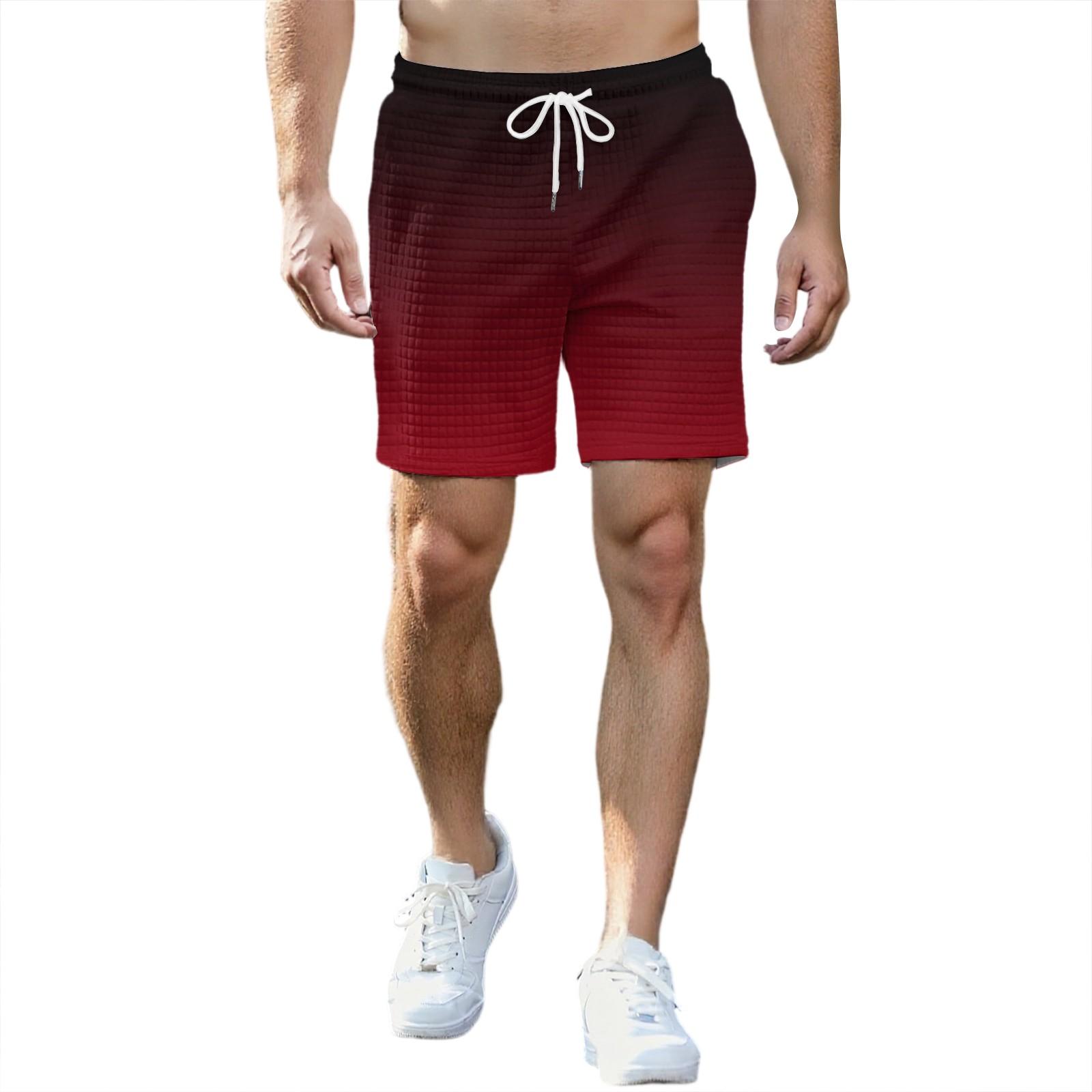 

Мужские модные спортивные шорты с принтом, эластичный пояс, карманы, спортивные шорты XXXL красный