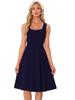 Allegra K Women's Vintage Swing Dress, Sweetheart Neck, Sleeveless, Fit and Flare Dress, Dark Navy, Size M