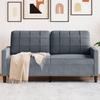 Vidaxl 2-Seater Sofa, Dark Grey, 140 Cm, Upholstered In Velvet