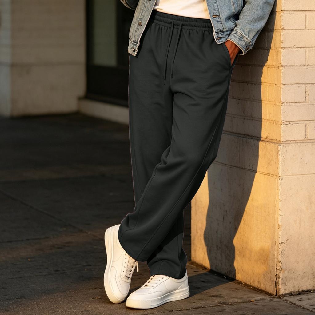 Men's Casual Loose Fit Straight Leg Sweatpants with Elastic Waistband for Athletic Training