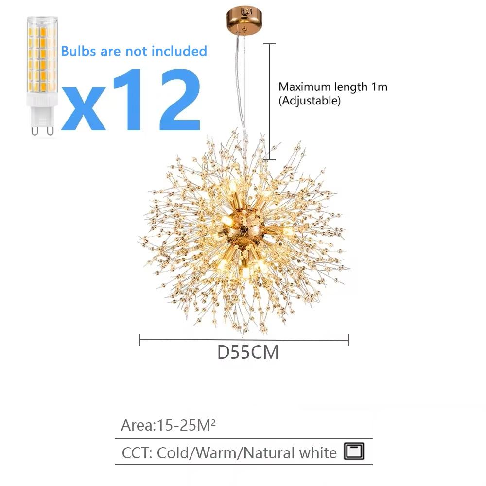 Modern Dandelion LED Chandelier Lighting Pendant Lamp For Living Room Dining Room Bedroom Home Decoration Art Crystal Lamps