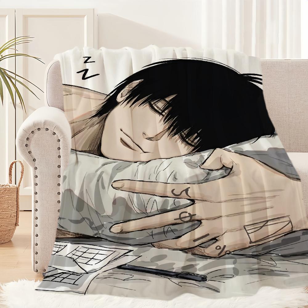 Manta de felpa Anime Yoichi Nagumo Sakamoto Days Alfombra de sofá para siesta para Sala de estar Cálida Oficina Dormitorio Cumpleaños Hogar Viaje Regalos para Niños