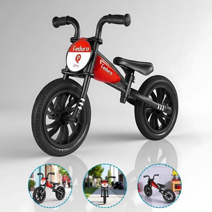 

Balance Bike - QPLAY - Feduro - Red - 12 inch - Moto Cross Look - Adjustable Seat