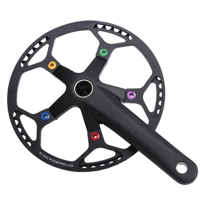 5pcs Aluminum Alloy Chainring Bolts Single Chainwheel Bolts Nut Single Speed Chainwheel Screws for Road, Mountain Bike