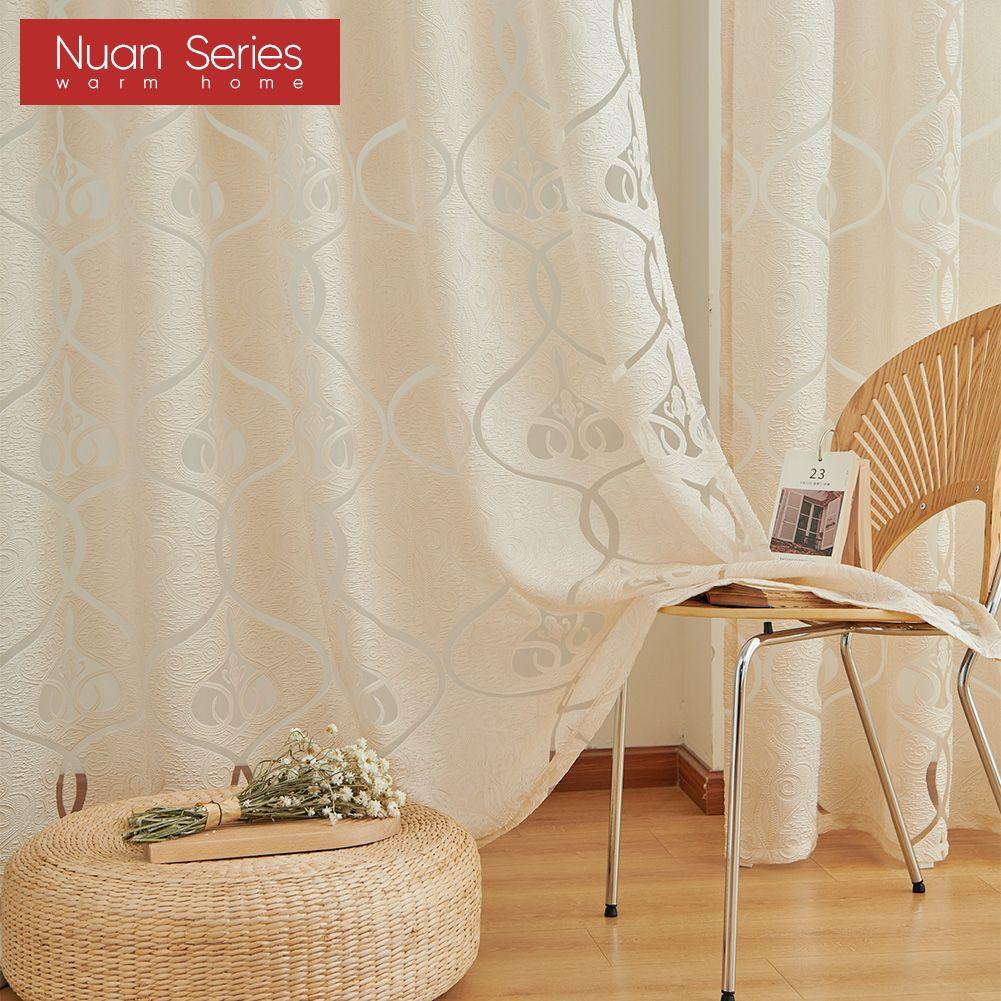 1PC Nuan Series Jacquard Window Sheer Curtain European Design Flowers Tulle Living Room Curtain For Home Decor