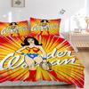 3ks Wonder Woman, Superhrdinská sada povlečení, Sada povlečení, Měkký pohodlný povlak na peřinu, Do ložnice, Pro hosty (1* Povlak na peřinu + 2* Povlaky na polštář, W
