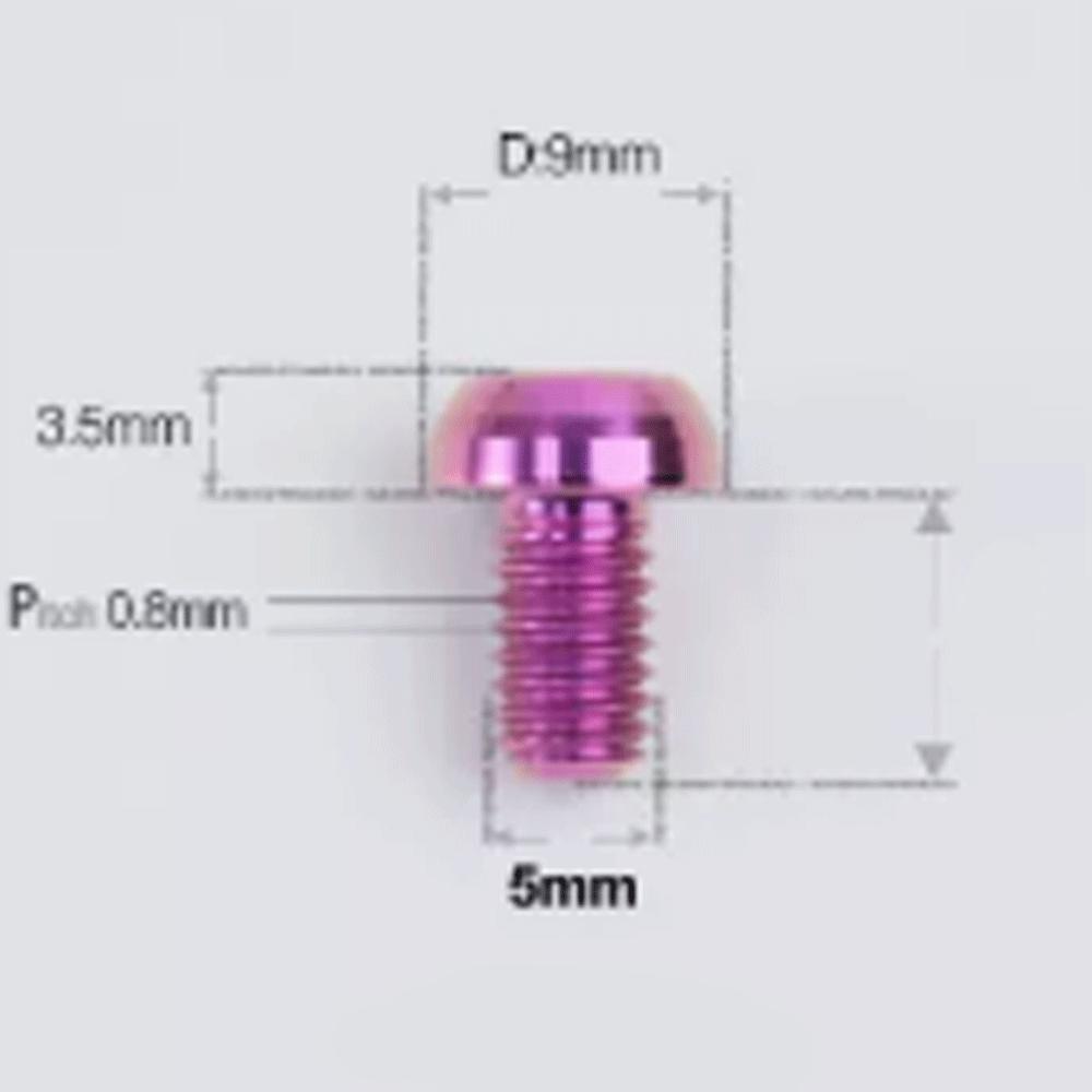 

1 PC Various Color M5 X 8 9 10 12 14 16 18 20 25mm GR5 Titanium Alloy A2 Mushroom T25 Torx Head Screw Bolt for Bike DIY M5x9mm фіолетовий