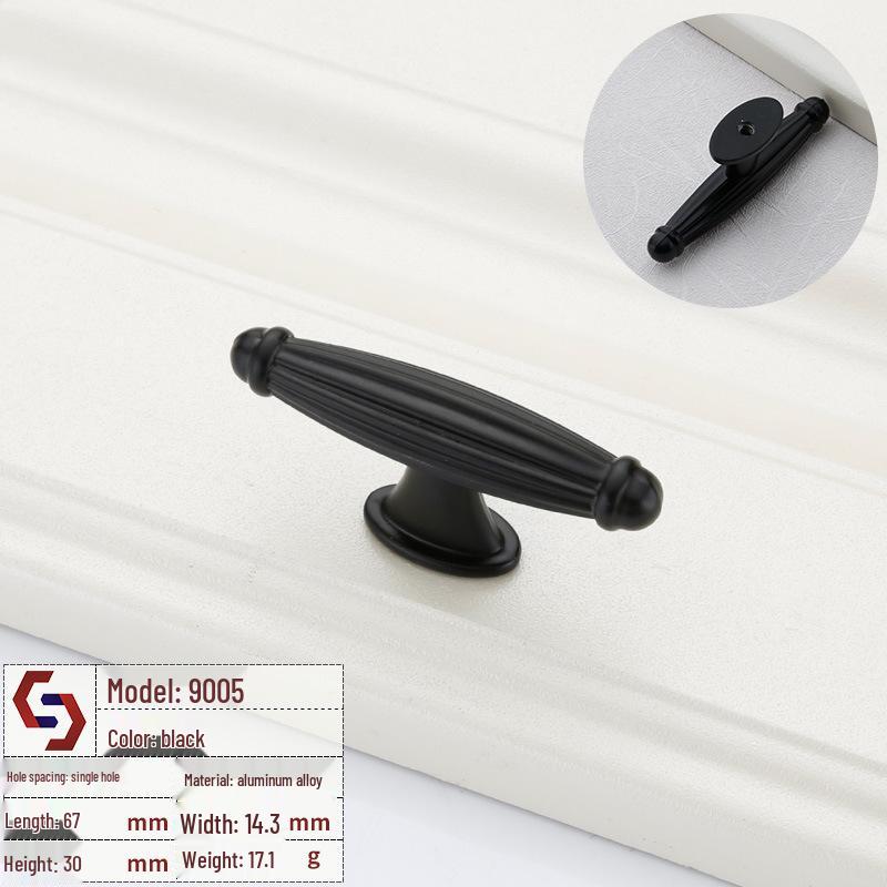 Mâner Sertar și Dulap Stil American Negru